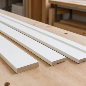 Guarnições planas em MDF lacado branco mate